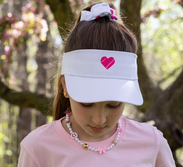 Girls Embroidered Love Visor