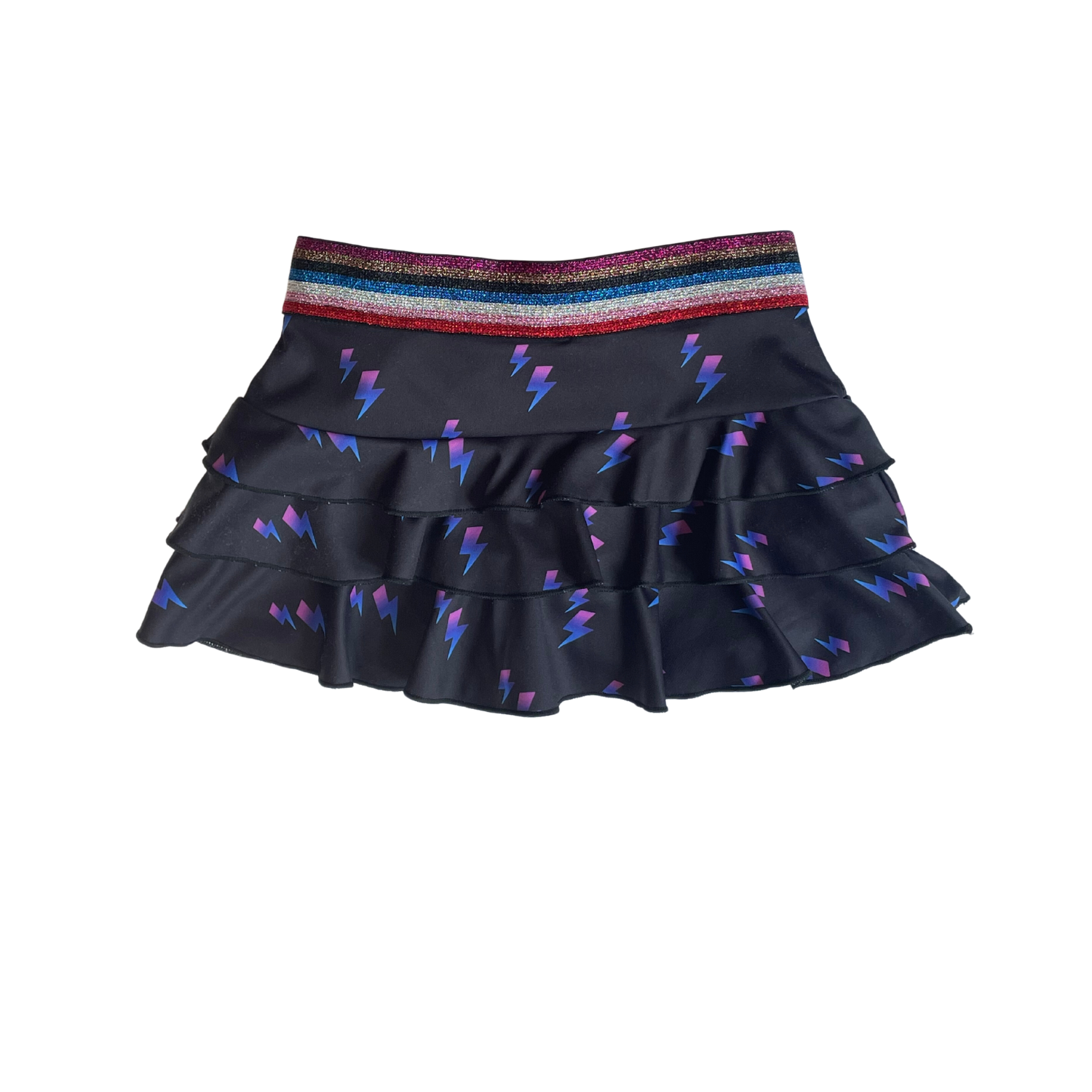 【TLLDAWN】L FLASH SWEAT SKIRT BLACK Women's Y2K Solid Color Elastic Waist Flared Ruffle Spliced